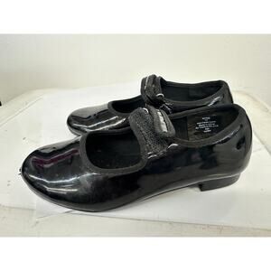 Pre-Owned Tap Shoes Dance Class Kids 11M Black Mary Jane No Buckle